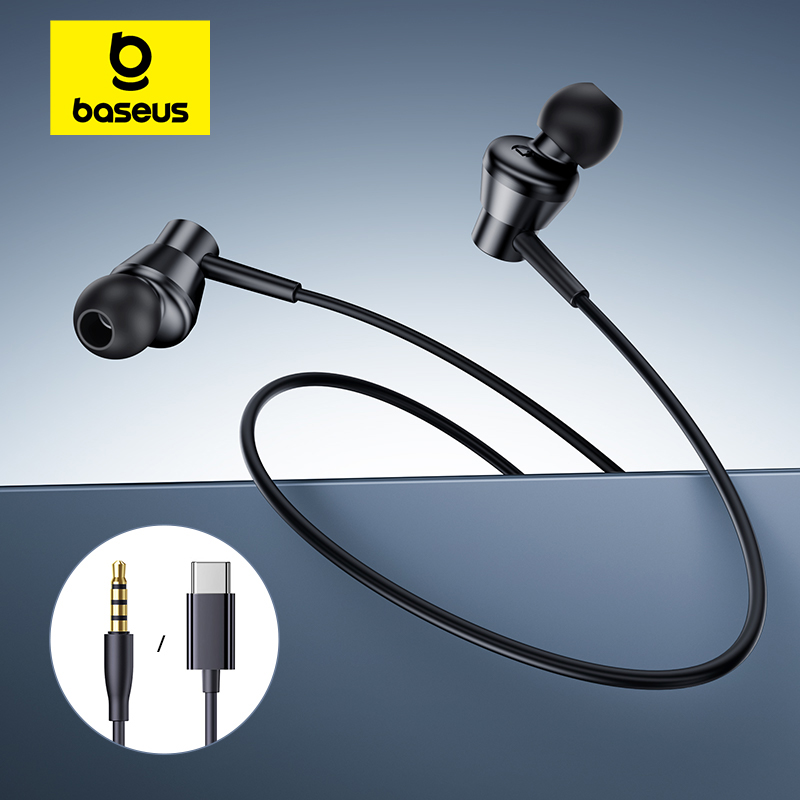 Wired Earphone Lightning - Baseus Encok CZ11/HZ11 bedrade oortelefoon Type-C/3,5