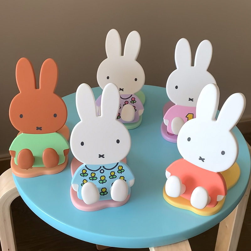 Tablet Cute Accessories - Cartoon Miffy: uitschuifbare, inklapbare telefoonstandaard, verstelbare