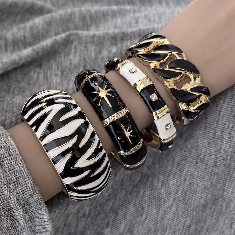 Zebra Tablet Accessories - Geëmailleerde Vergulde Zebra-Print Vorm Ronde Metalen